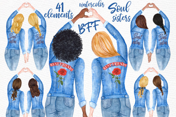 Best Friends Watercolor Clipart: A Designer Review