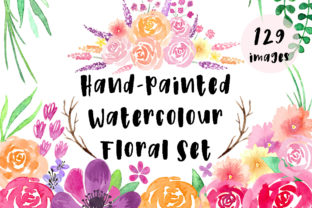 Hand Painted Watercolor Floral Set Illustrations