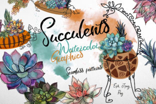 Succulents Watercolor Graphics & Illustrations