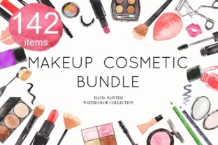 Watercolor Makeup Cosmetic Bundle Illustrations