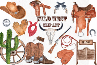 Watercolor Western Clipart & Illustrations
